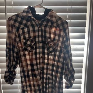 Womens Flannel hooded jacket